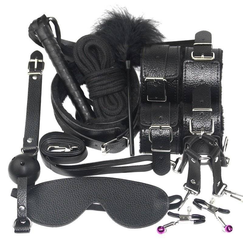 Đồ chơi BDSM set kit 10 món - Màu đen