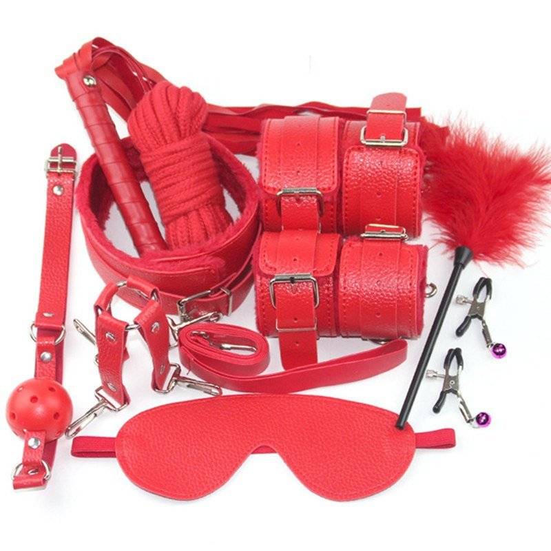 Đồ chơi BDSM set kit 10 món - Màu đỏ