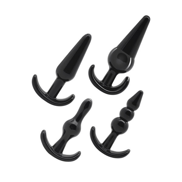 Alternative view of Bộ 4 phích cắm hậu môn silicon mềm dẻo (Đen)