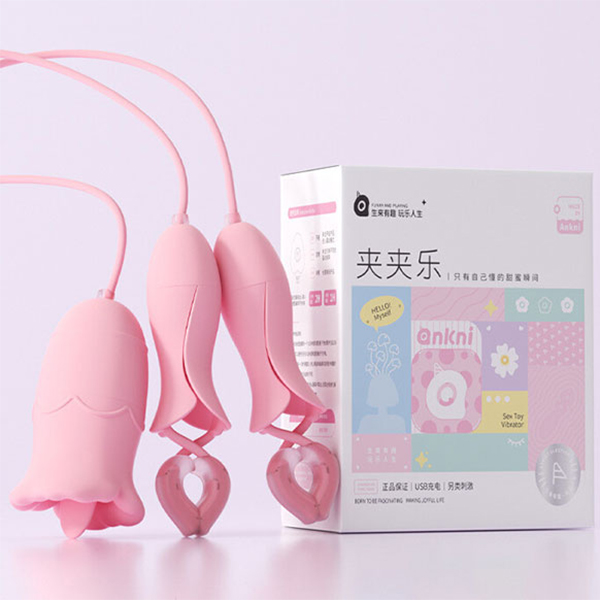 Bộ trứng rung lưỡi liếm kết hợp kẹp vú kích thích đầu ti Punch