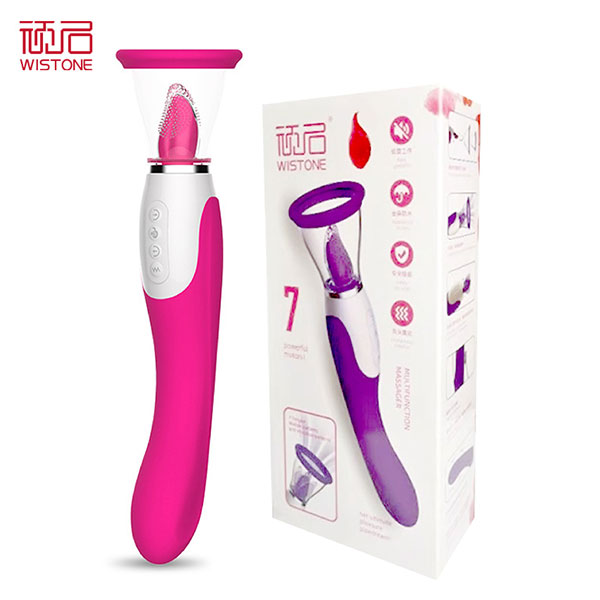 Chày rung massage điểm G kết hợp lưỡi liếm âm đạo Wistone