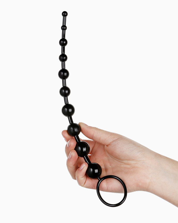 Alternative view of Chuỗi hạt nhựa mát xa thích thích hậu môn (Đen)