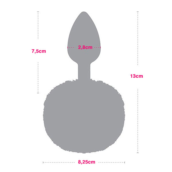 Alternative view of Đuôi thỏ Plug cắm hậu môn inox (trắng)