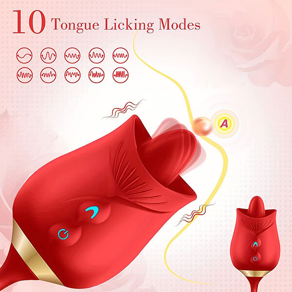 Alternative view of Trứng rung thụt xoay bi kết hợp lưỡi liếm hoa hồng Rouge Velvet siêu sướng