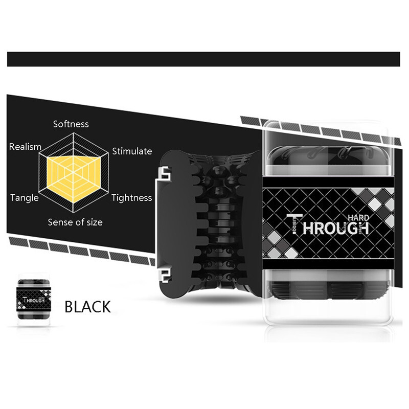 Alternative view of Cốc thủ dâm thông hai đầu Through Hard (Đen)