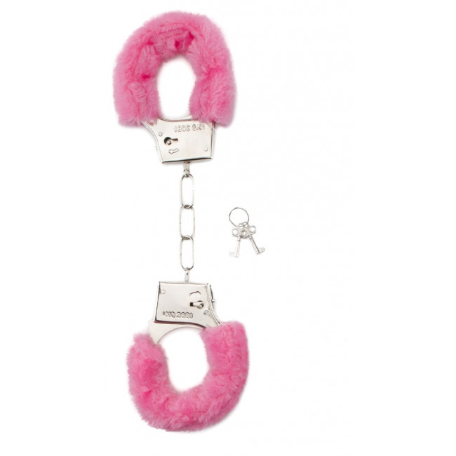 Còng số 8 lót lông BDSM (hồng)