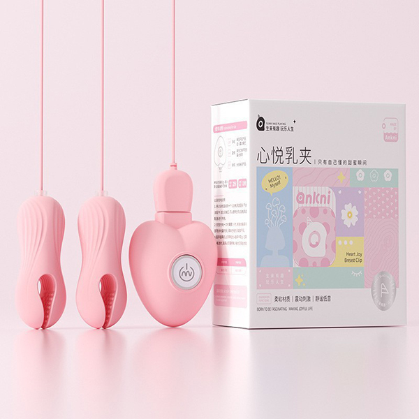 Bộ kẹp vú rung kích thích bạo dâm Ankani Heart Joy V2