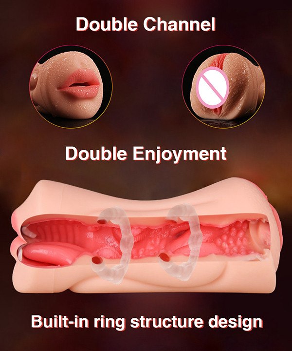Alternative view of Âm đạo giả cầm tay 2 đầu âm đạo và miệng siêu mềm
